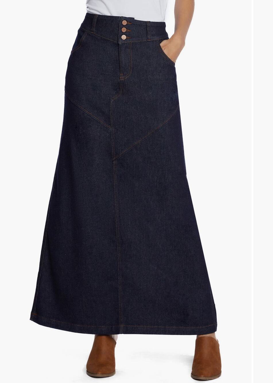 Wash Lab - Denim Denim Maxi Skirt - Size 32